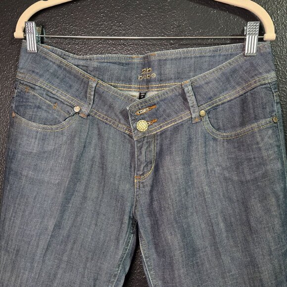 Vintage Y2K Bebe Womens 29 Flared Low Rise Denim Jeans FLAWED - Picture 4 of 10